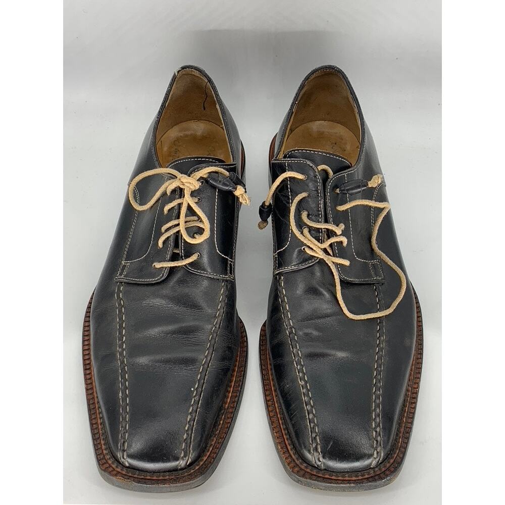 UNBRANDED Men's Black Leather Square Toe Oxford Shoes SZ 45(US11)